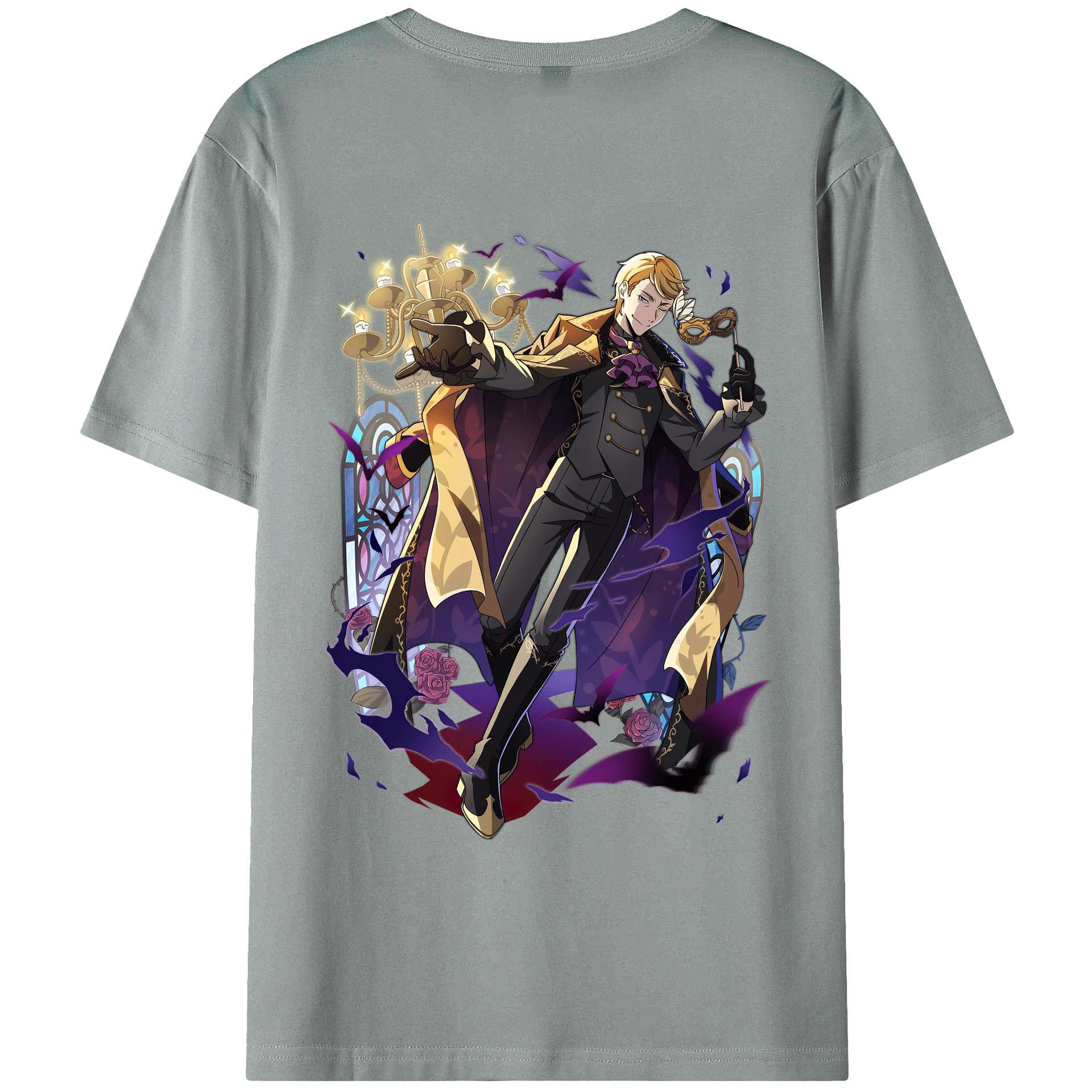 （画像用） 文豪ストレイドッグス Bungo Stray Dogs 綿100％ メンズ半袖Tシャツ（バックプリント） 通気性